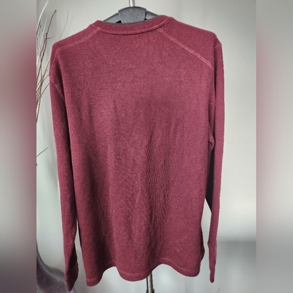 Denver Hayes Men's Modern Fit Long Sleeve T-shirt. Dark Red Size XL - Picture 5 of 9